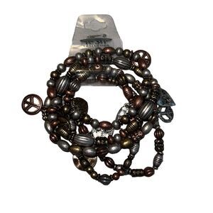 New Icon Collection Peace Bracelets Doves Peace Signs Stretch Multi Metallic